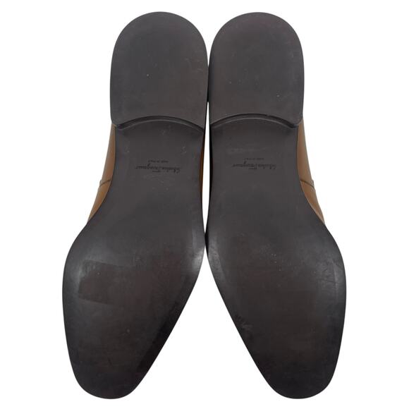 Salvatore Ferragamo Benson Burnished Side Buckle Leather Loafer Size 11E - Picture 9 of 13